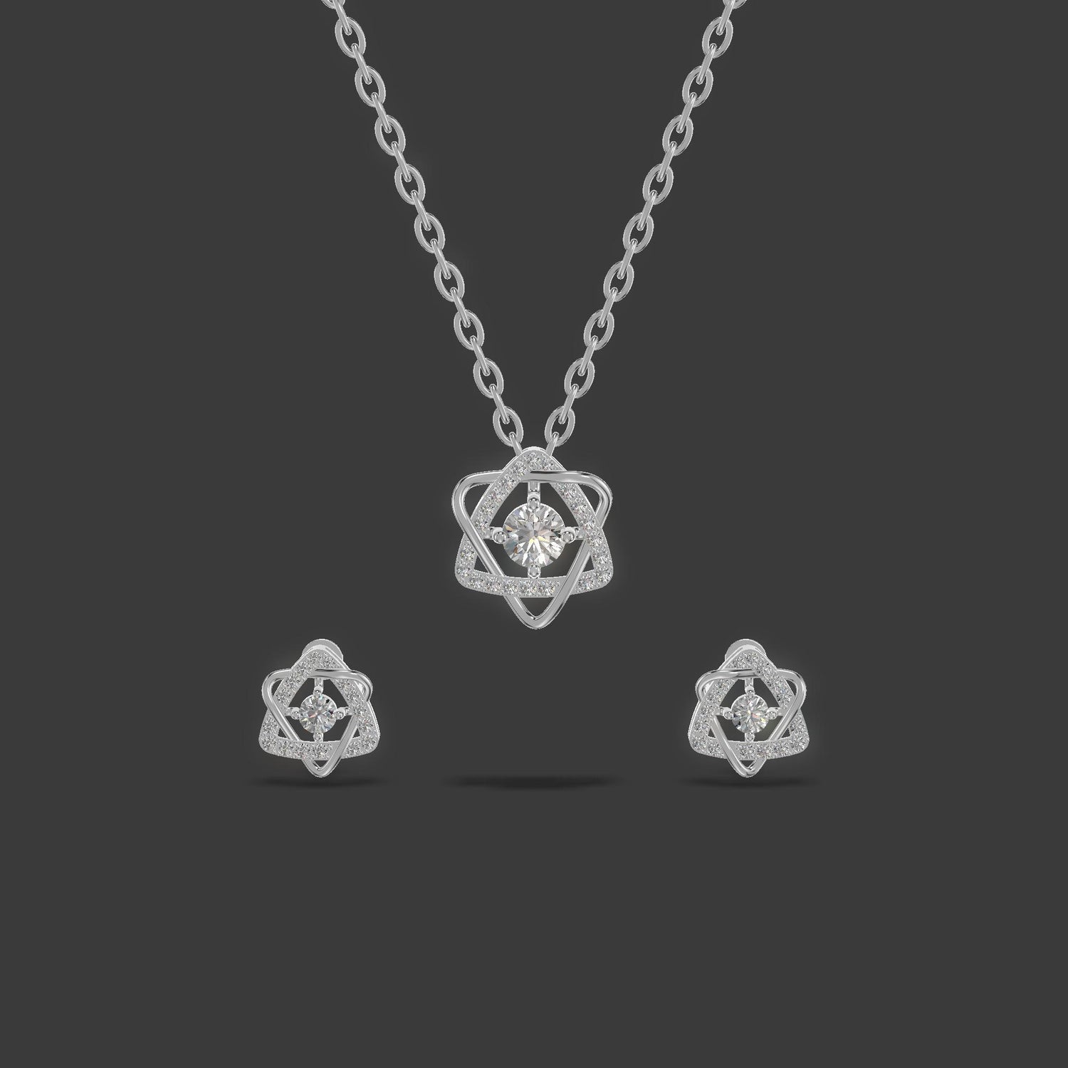 Petal-Knot Chain Set Silver