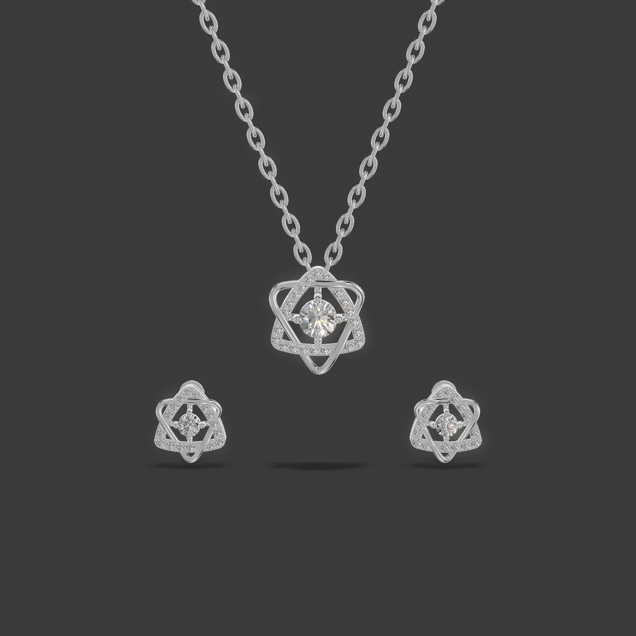 Petal-Knot Chain Set Silver