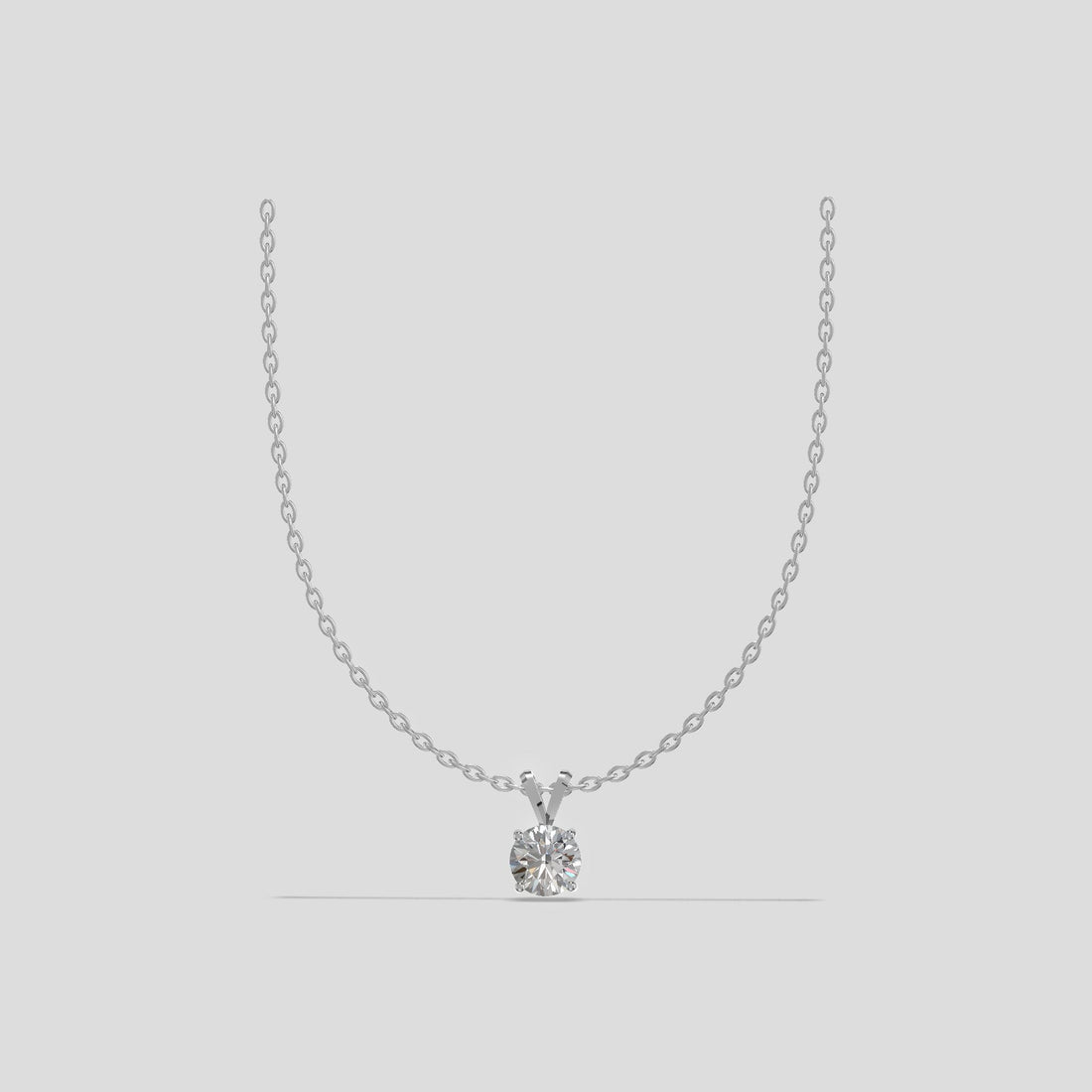 Radiant Solitaire Diamond Pendant Silver