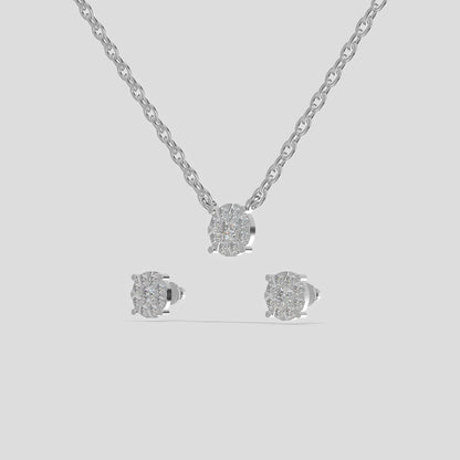 Petal Halo Blossom Trio Set Silver