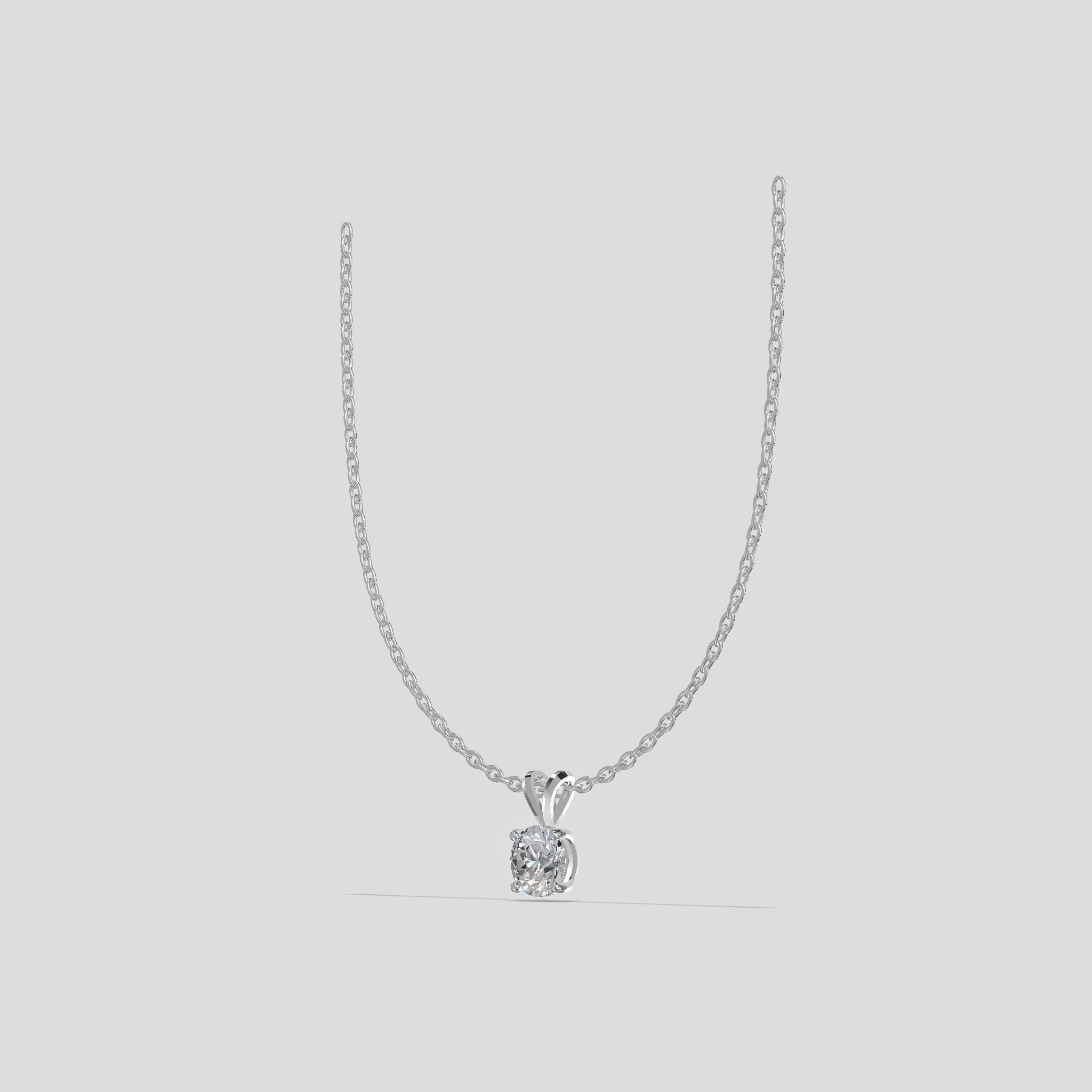 Radiant Solitaire Diamond Pendant Gold