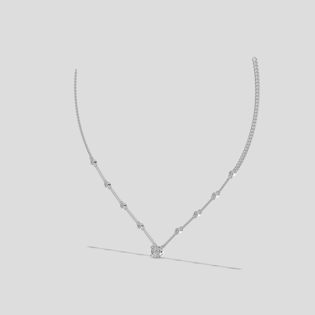 Celeste V – Minimalist Drop Necklace Silver