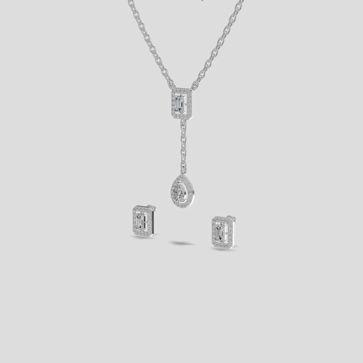 Cascade Duo Necklace Silver