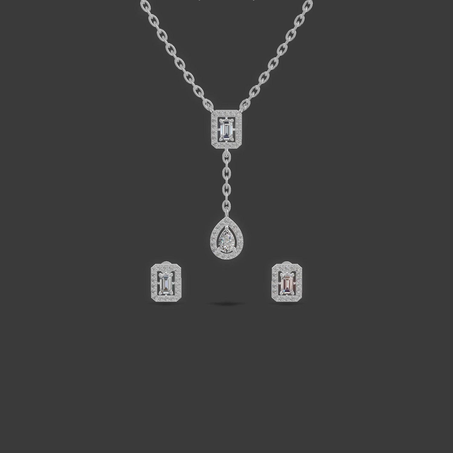 Cascade Duo Necklace Platinum