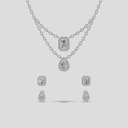 Regalia Dusk Double Layer Diamond Chain Set Silver