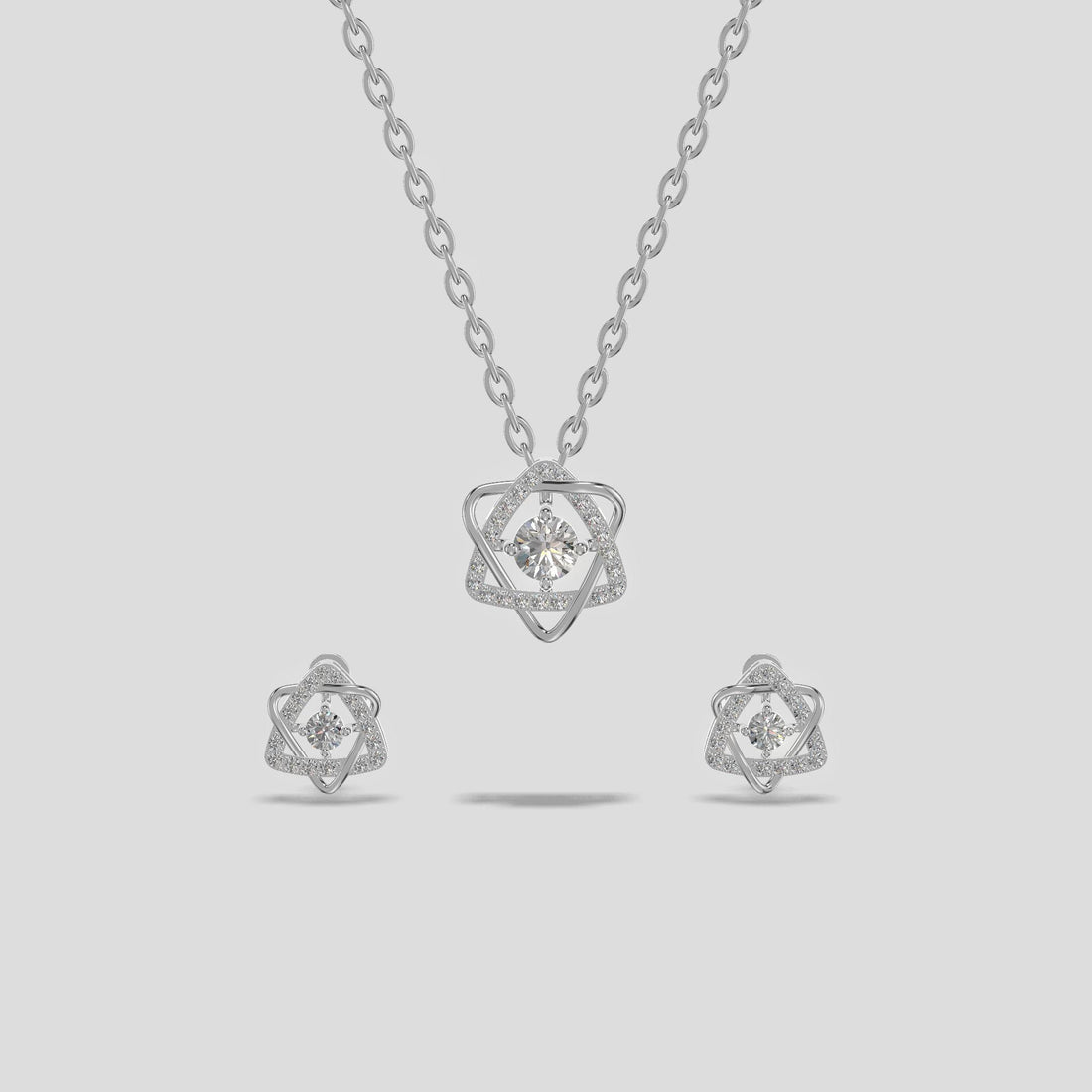 Petal-Knot Chain Set Silver
