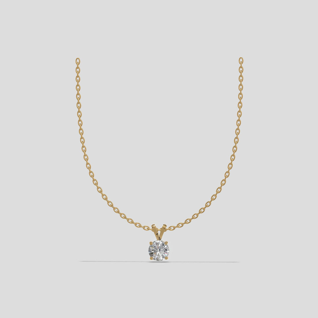 Radiant Solitaire Diamond Pendant Gold