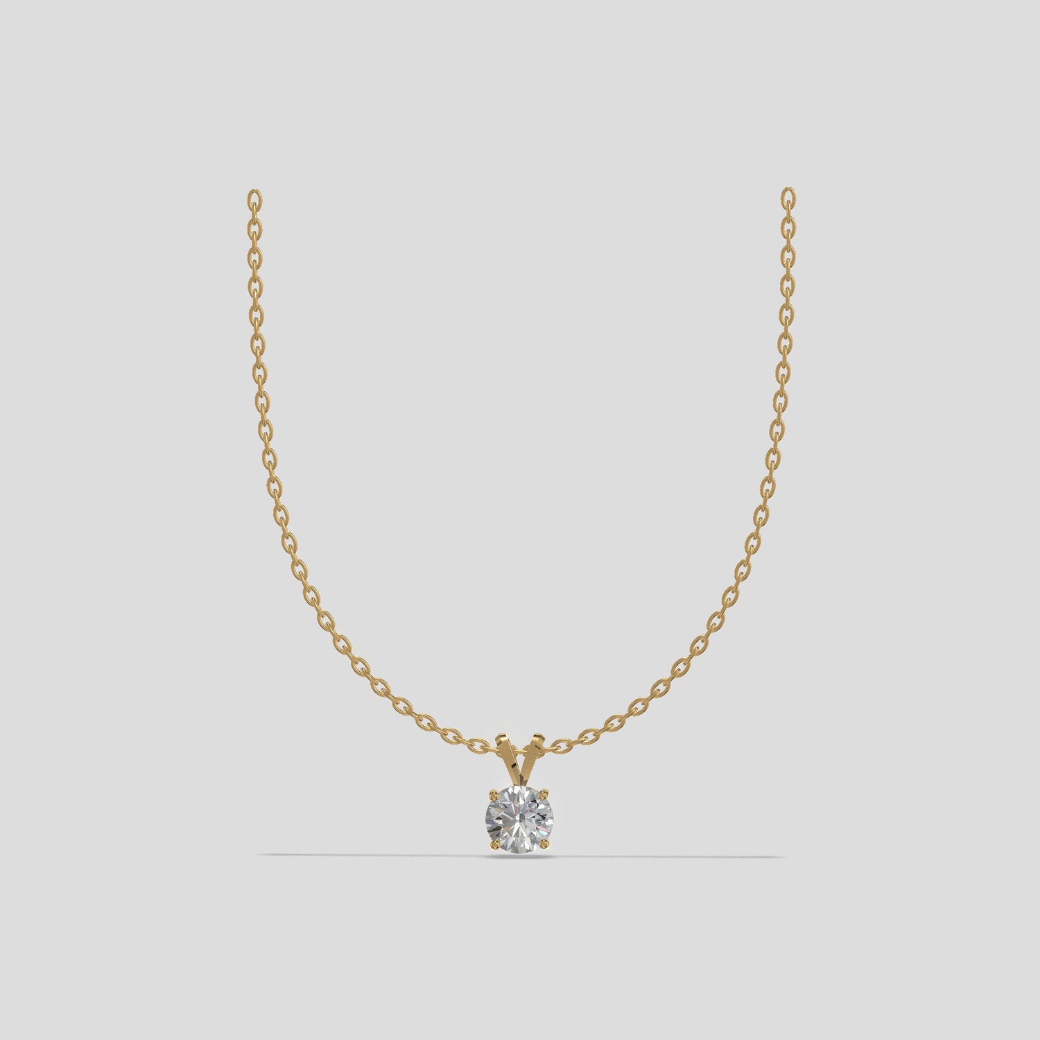 Radiant Solitaire Diamond Pendant Gold