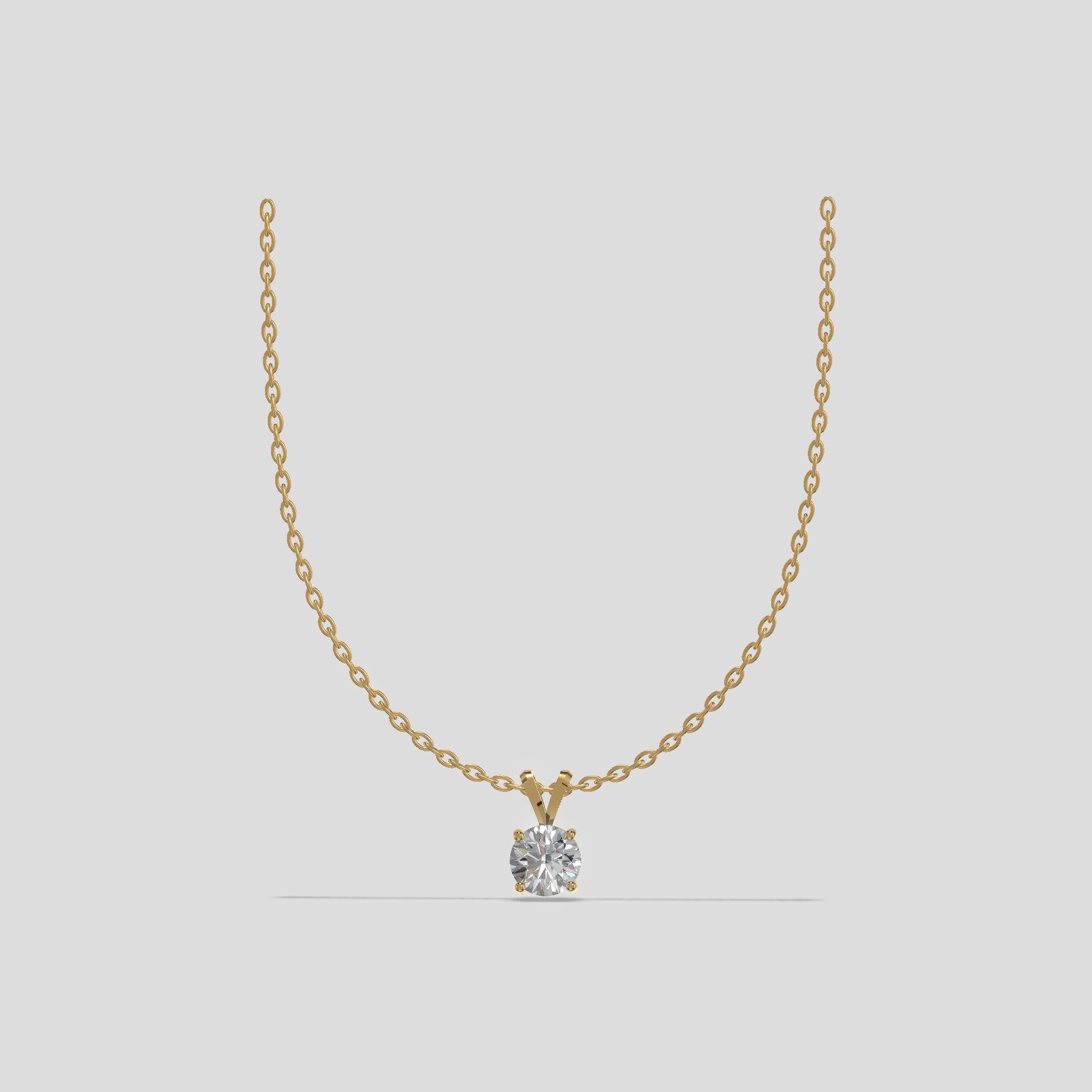 Radiant Solitaire Diamond Pendant Gold