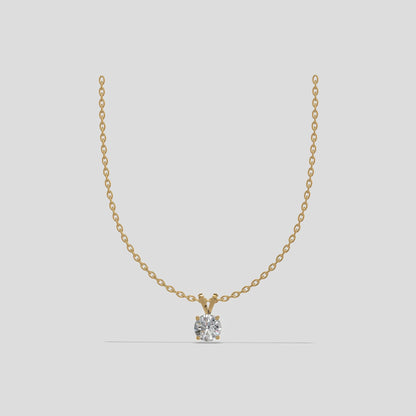 Radiant Solitaire Diamond Pendant Gold
