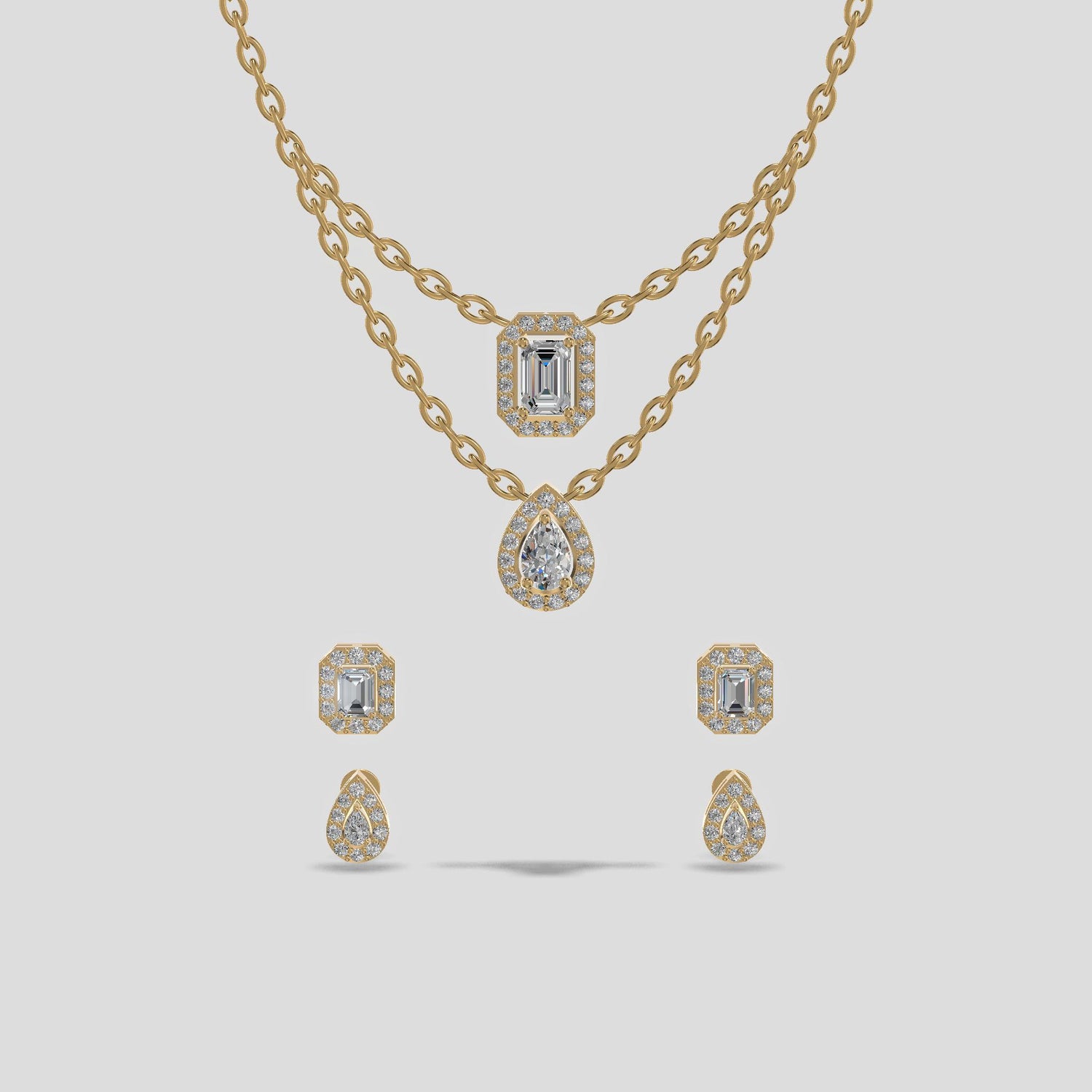 Regalia Dusk Double Layer Diamond Chain Set Gold