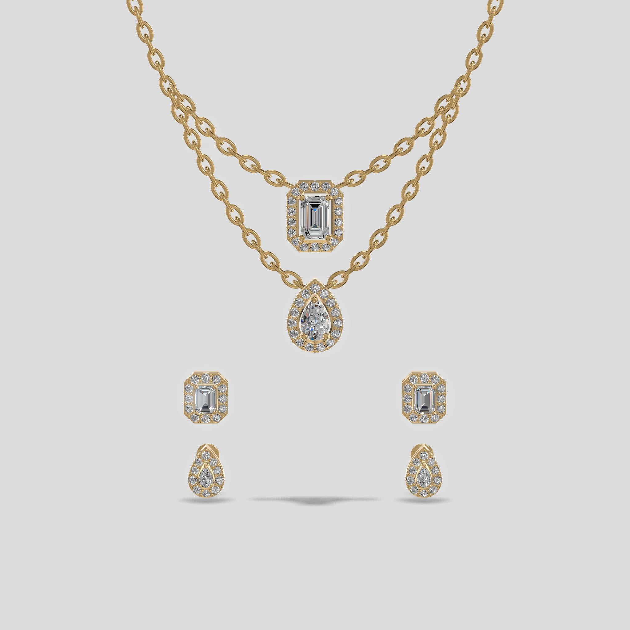 Regalia Dusk Double Layer Diamond Chain Set Gold