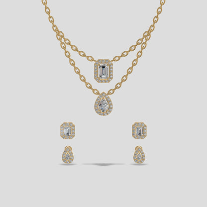 Regalia Dusk Double Layer Diamond Chain Set Gold