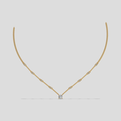 Celeste V – Minimalist Drop Necklace Gold