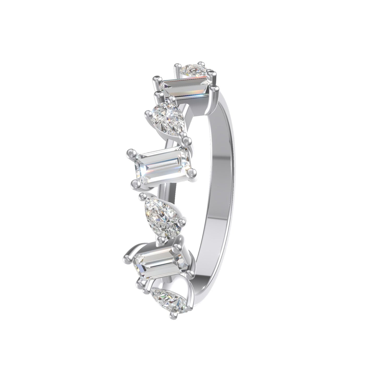 Celestia Dual-Cut Diamond Ring Silver