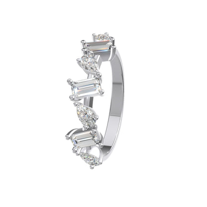 Celestia Dual-Cut Diamond Ring Silver
