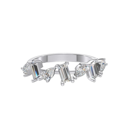 Celestia Dual-Cut Diamond Ring Silver