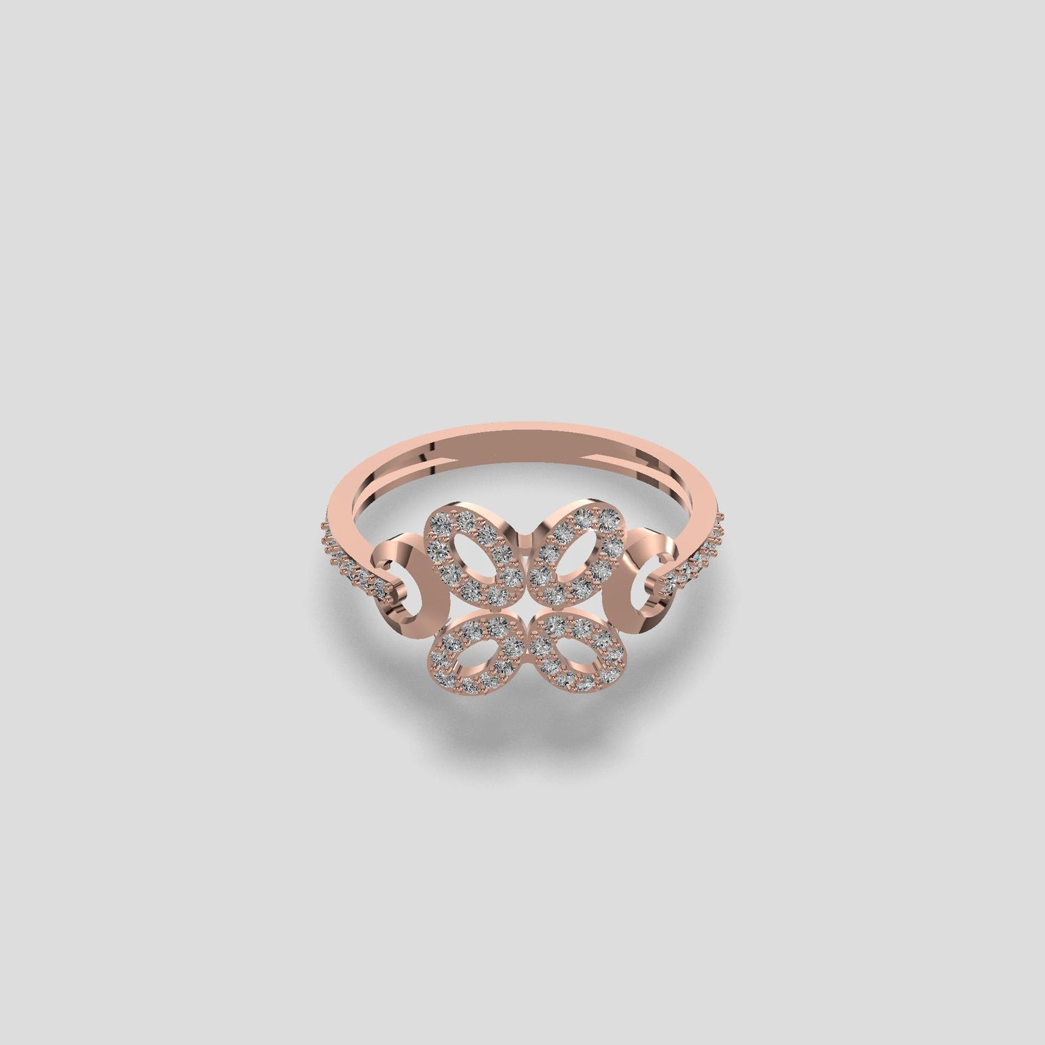 Floral Sparkle Diamond Ring Gold