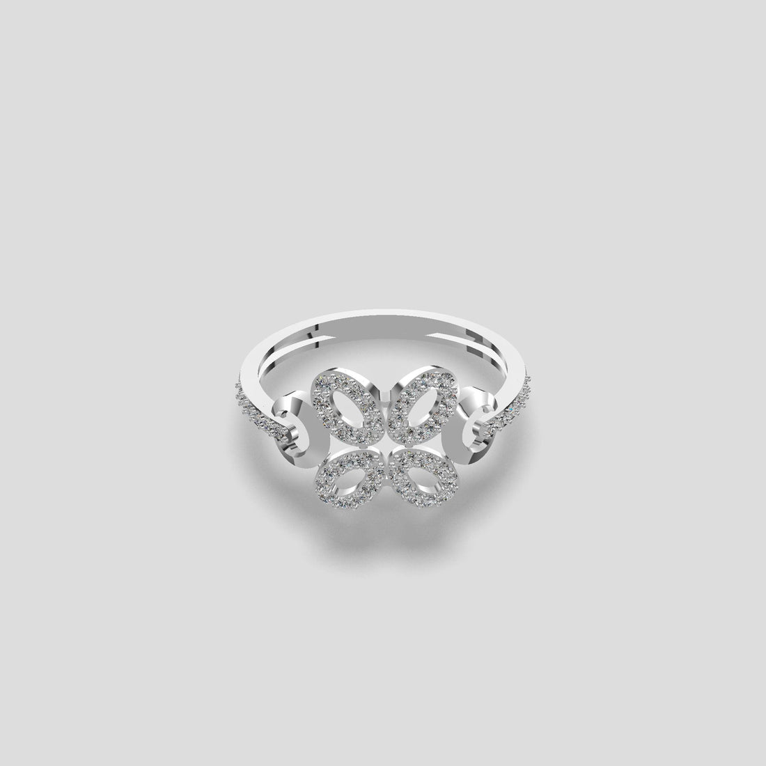 Floral Sparkle Diamond Ring Platinum