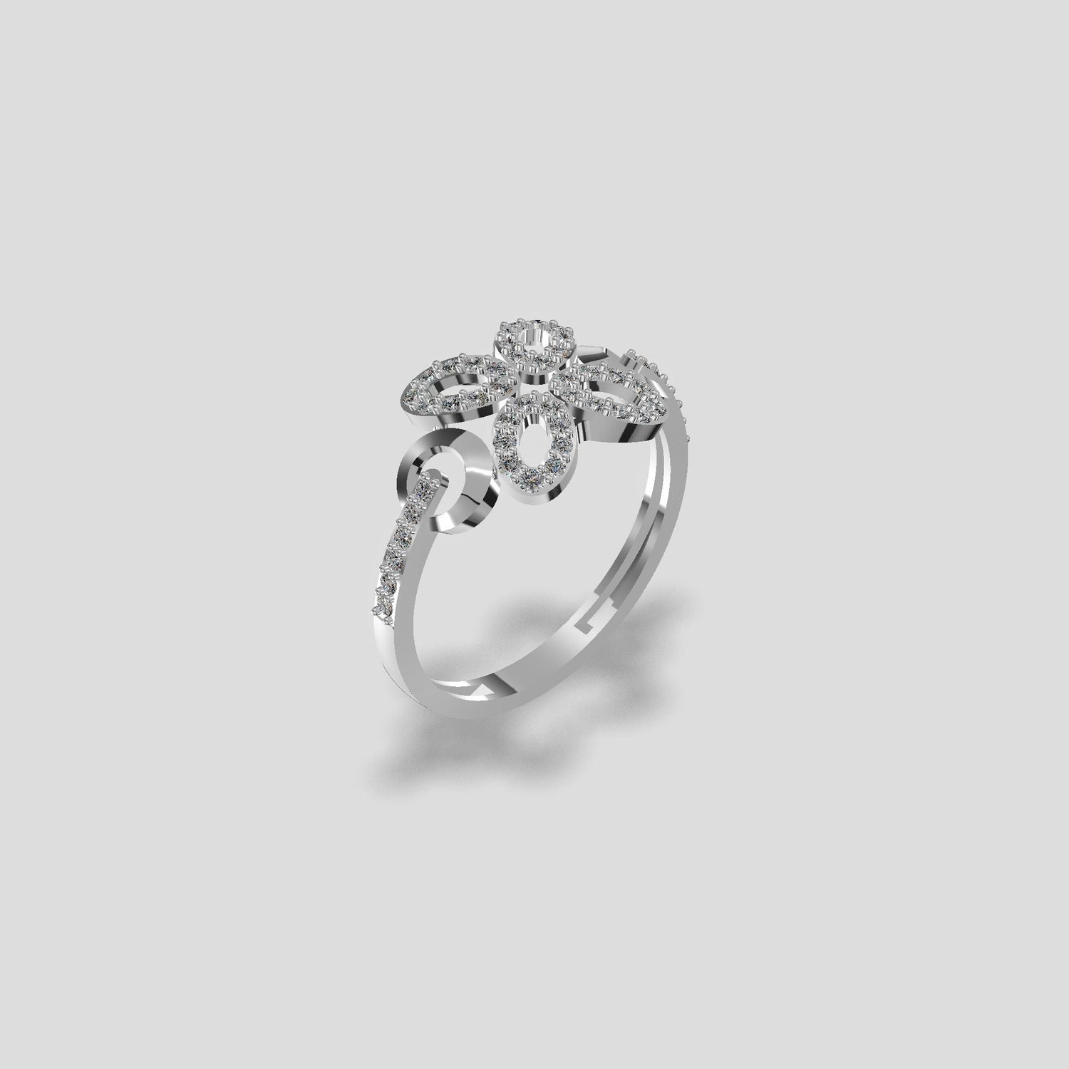 Floral Sparkle Diamond Ring Gold