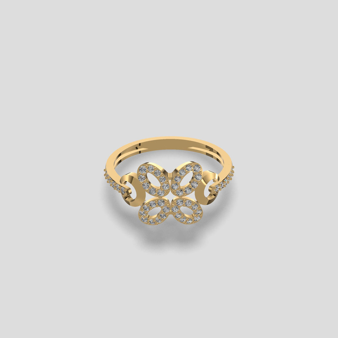Floral Sparkle Diamond Ring Gold