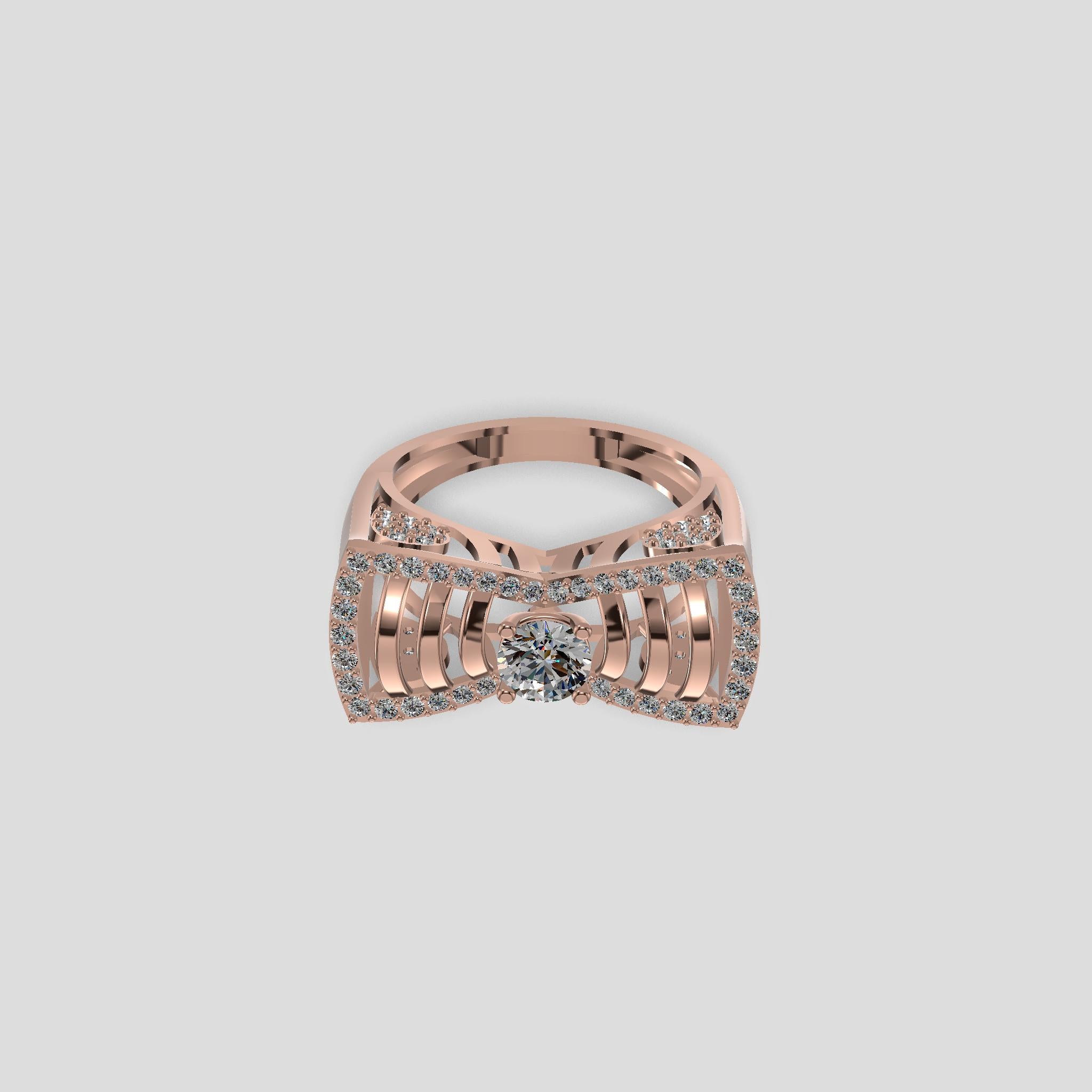 Regalia Bow Diamond Ring Gold