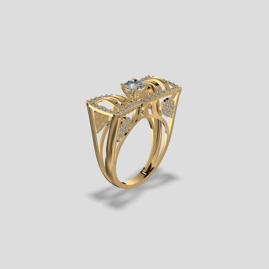 Regalia Bow Diamond Ring Gold