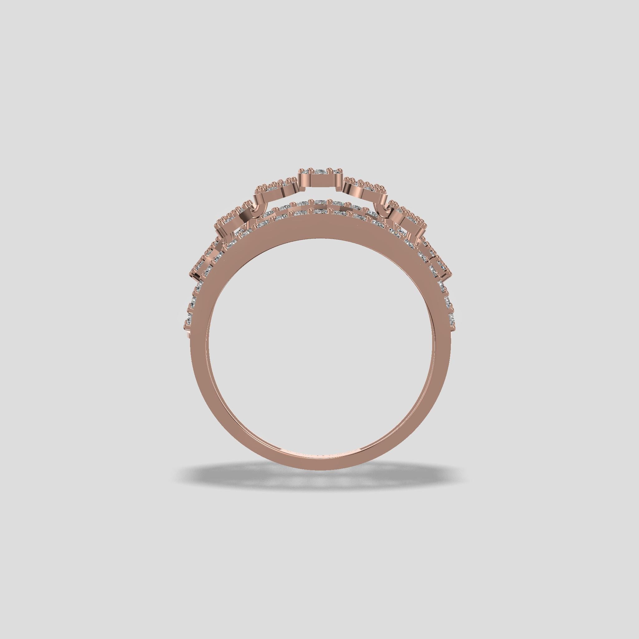 Regal Bloom Diamond Dome Ring Gold