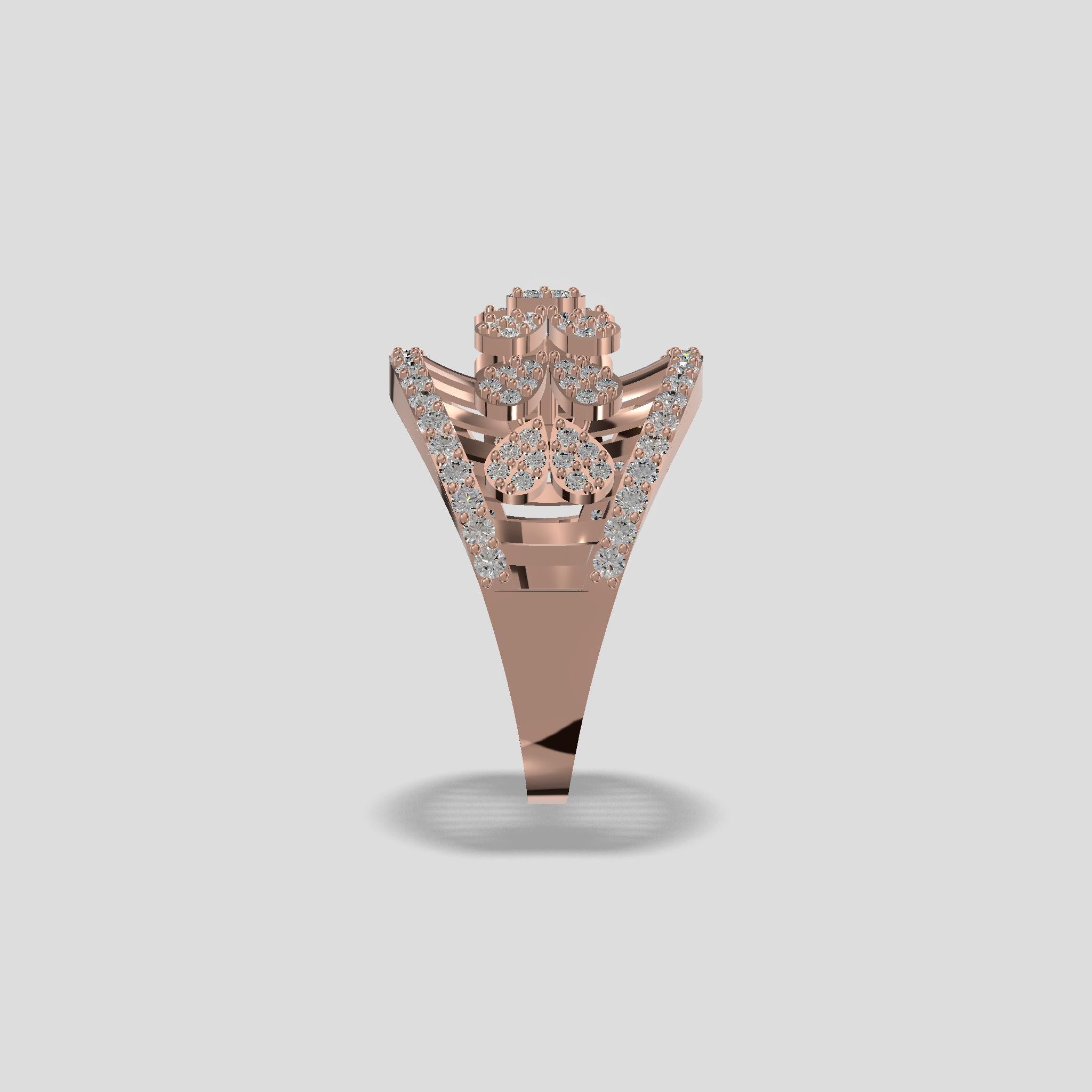 Regal Bloom Diamond Dome Ring Gold