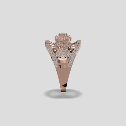 Regal Bloom Diamond Dome Ring Gold