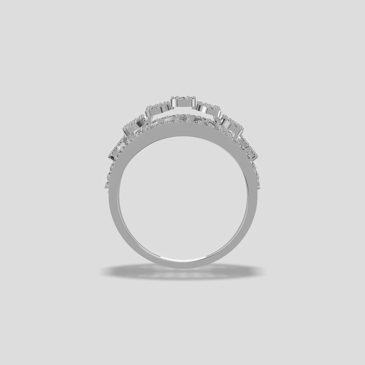 Regal Bloom Diamond Dome Ring Gold