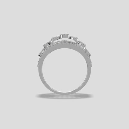 Regal Bloom Diamond Dome Ring Gold