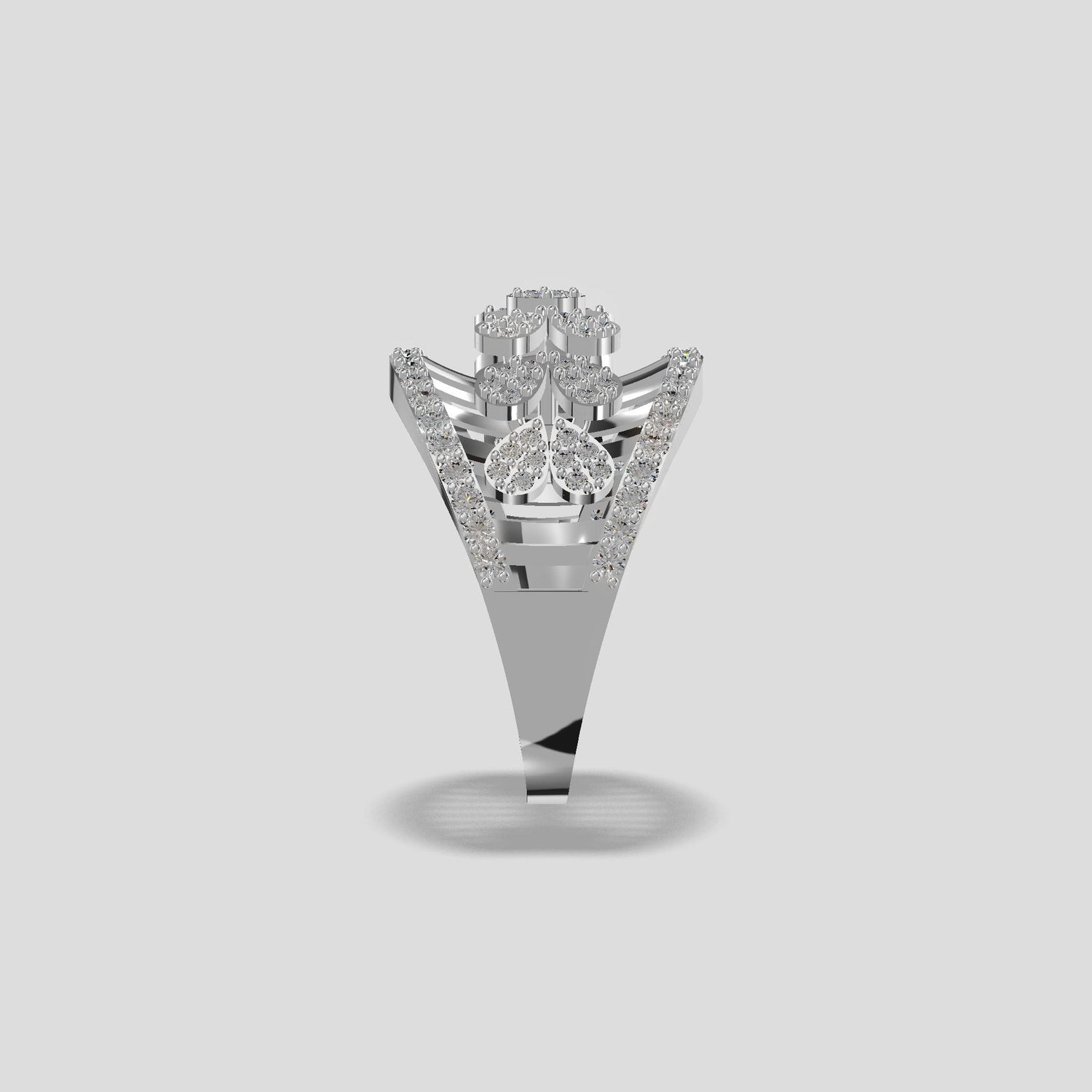 Regal Bloom Diamond Dome Ring Gold