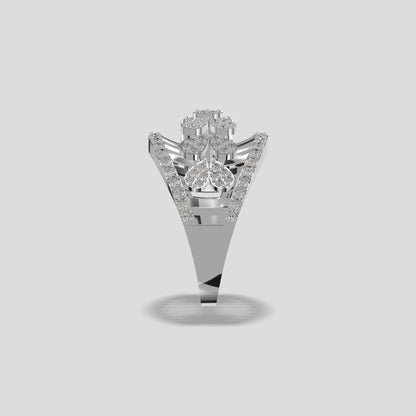 Regal Bloom Diamond Dome Ring Gold