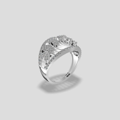 Regal Bloom Diamond Dome Ring Gold