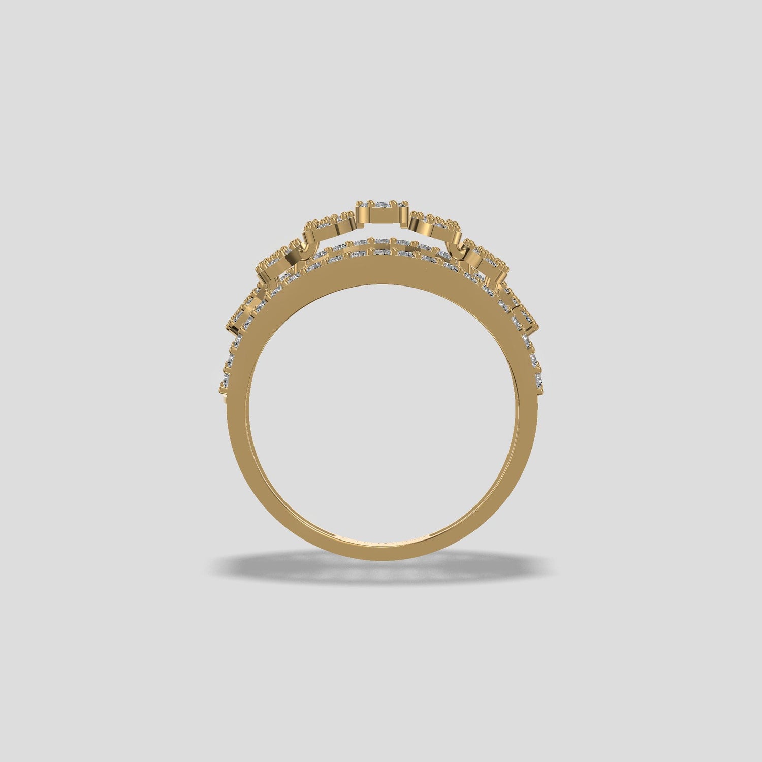 Regal Bloom Diamond Dome Ring Gold