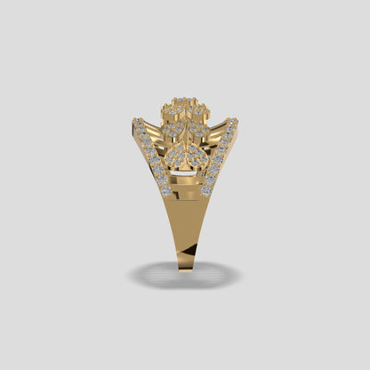 Regal Bloom Diamond Dome Ring Gold