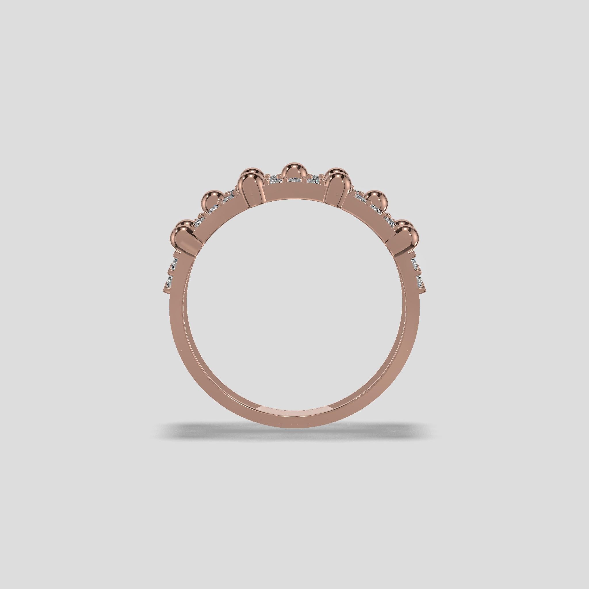 Orabella Triple Row Diamond Ring Gold