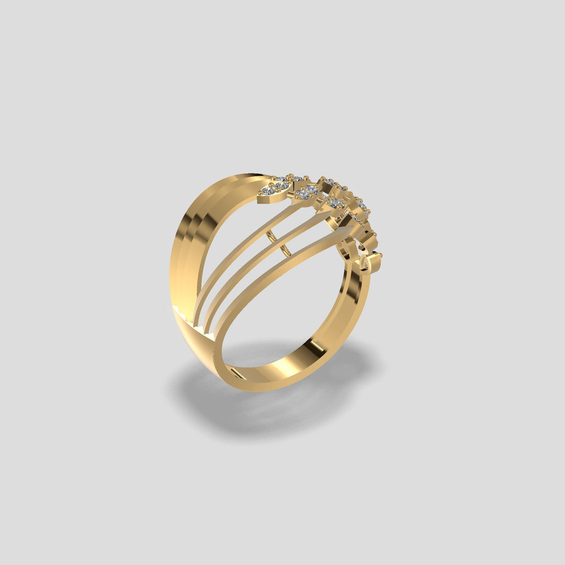 Radiant Blossom Diamond Cluster Ring Gold