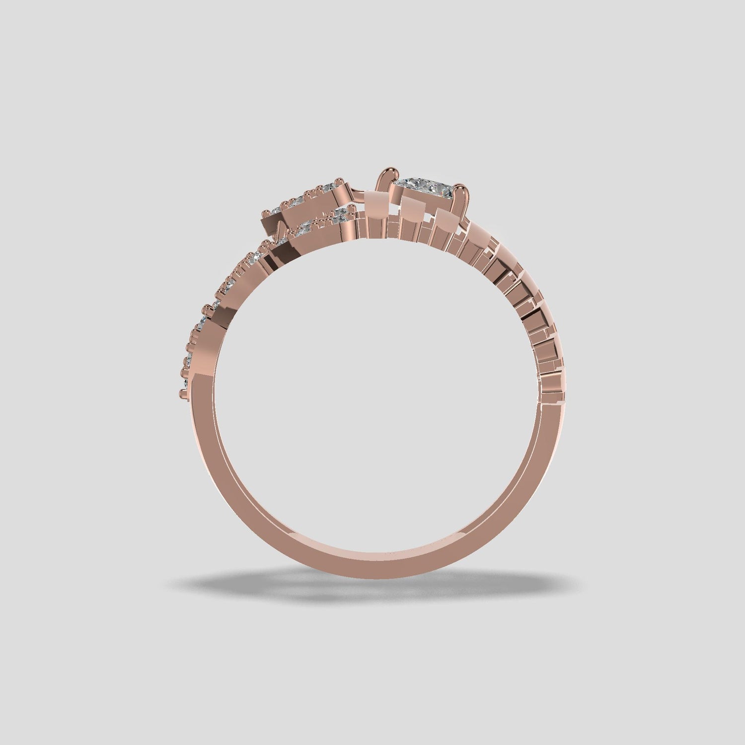 Elegance Radiance Diamond Floral Ring Gold