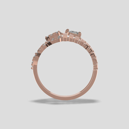 Elegance Radiance Diamond Floral Ring Gold