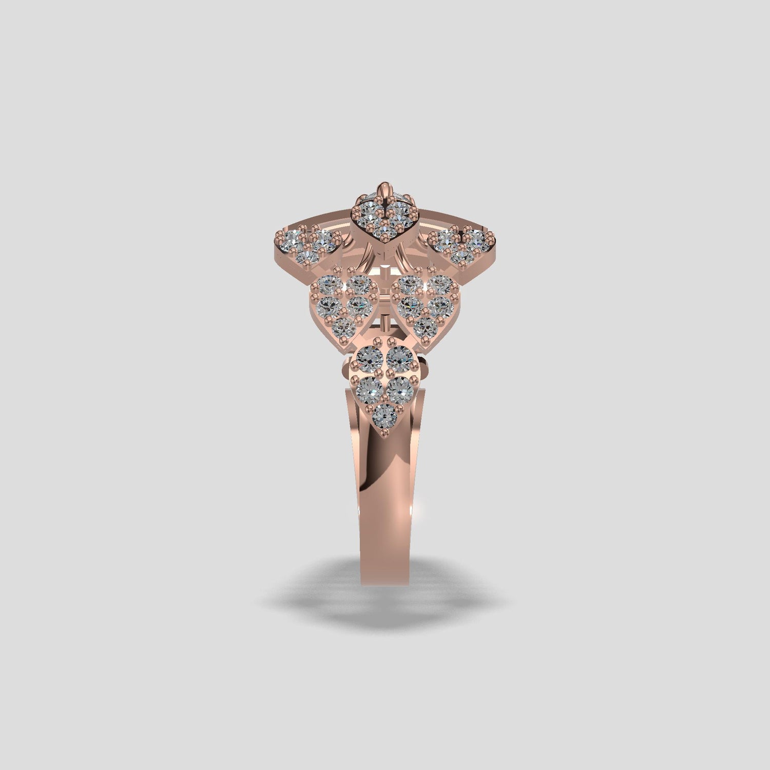 Elegance Radiance Diamond Floral Ring Gold