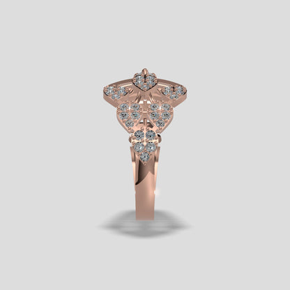 Elegance Radiance Diamond Floral Ring Gold