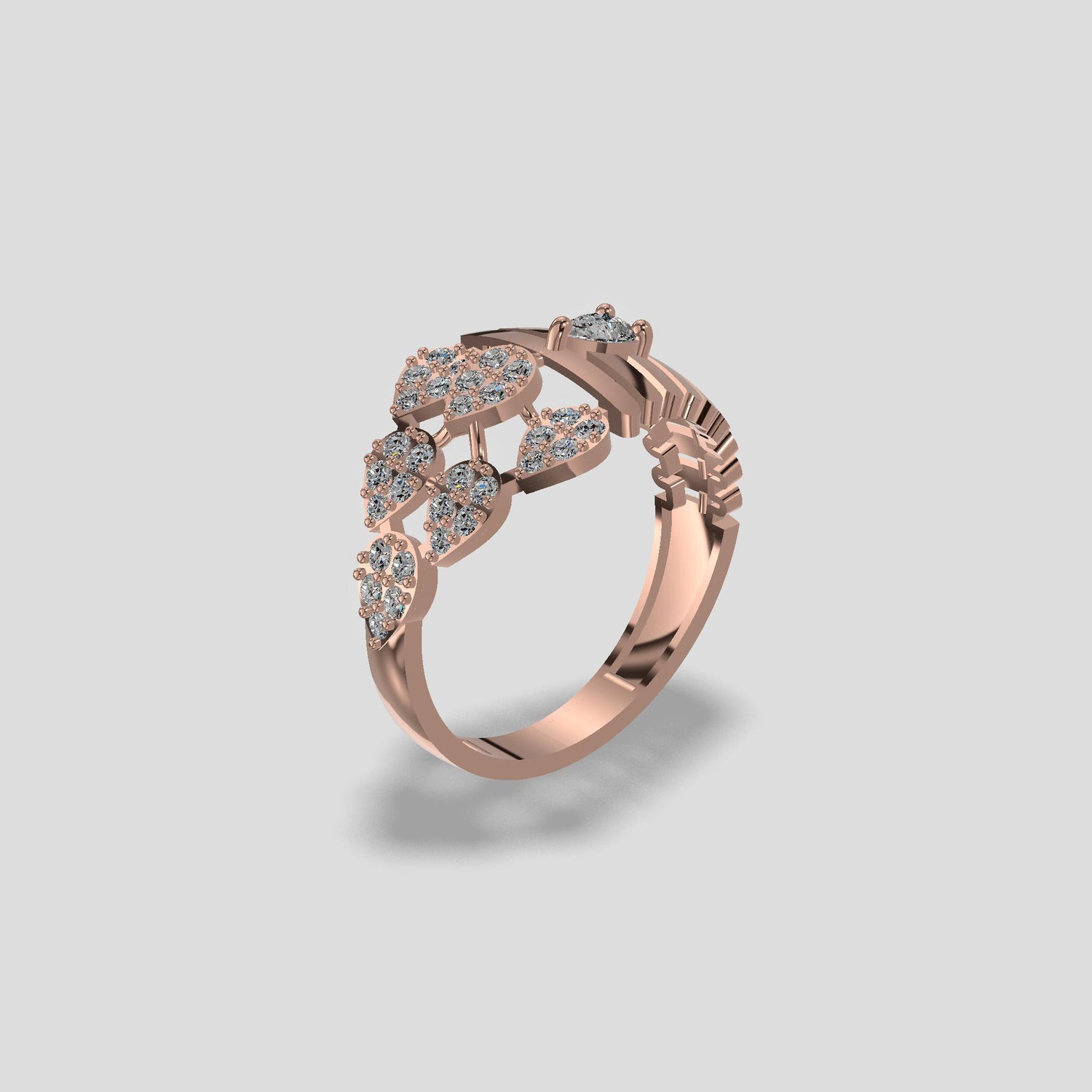 Elegance Radiance Diamond Floral Ring Gold