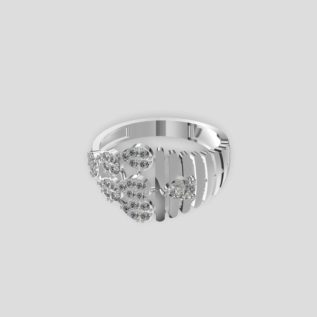 Elegance Radiance Diamond Floral Ring Platinum