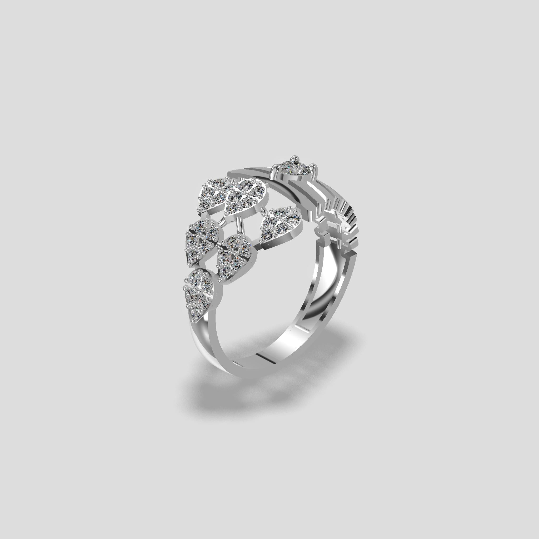 Elegance Radiance Diamond Floral Ring Gold