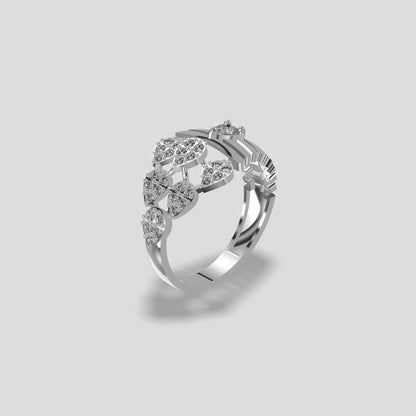 Elegance Radiance Diamond Floral Ring Gold