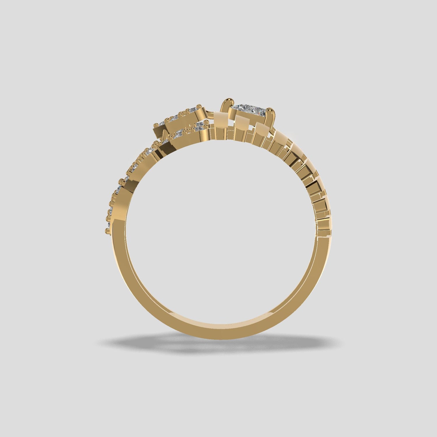 Elegance Radiance Diamond Floral Ring Gold