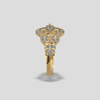 Elegance Radiance Diamond Floral Ring Gold