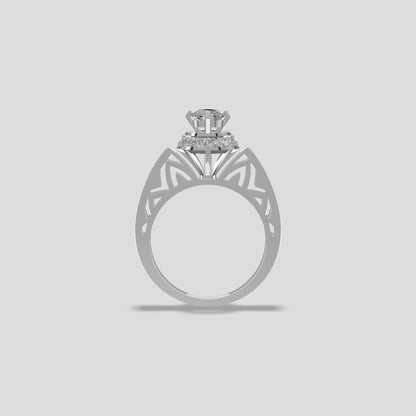 Celestial Halo Diamond Solitaire Ring Gold